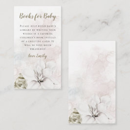 Vita Blommigtar Bokar för Flicka Boy Baby Shower Tilläggskort