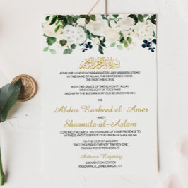 Vita Blommigtar, inbjudan till muslimska bröllop
