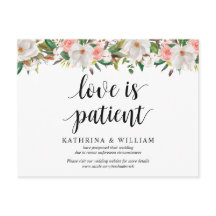 Vita  Blommigtar, Kärlek är patient, uppskjuten