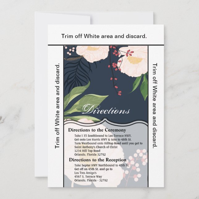 Vita Blommigtar på Mörken med 3,5x6-riktade kort (Framsida)