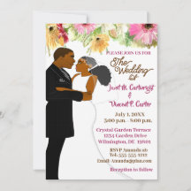 Vita blommigten Afrikansk par Bröllop