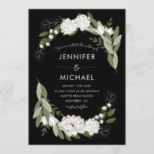 Vita Blommigten Bröllop Sprigs - Bröllopsinbjudan