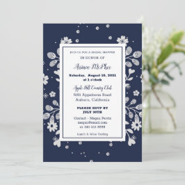 Vita Blommigten Inbjudningskort för möhippan