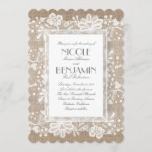 Vita Blommigten Snöre Rustic Bröllop