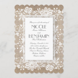 Vita Blommigten Snöre Rustic Bröllop Inbjudningar