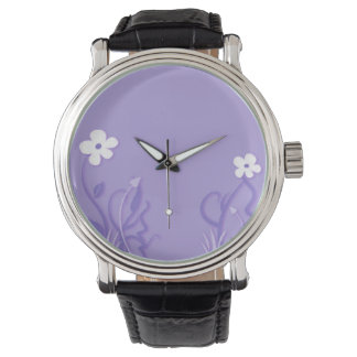 Vita blommor 5 armbandsur