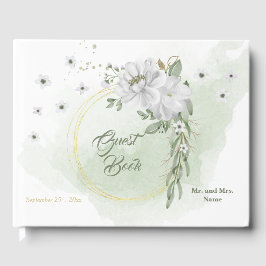 vita blommor av grönt guld-andetag gästböcker