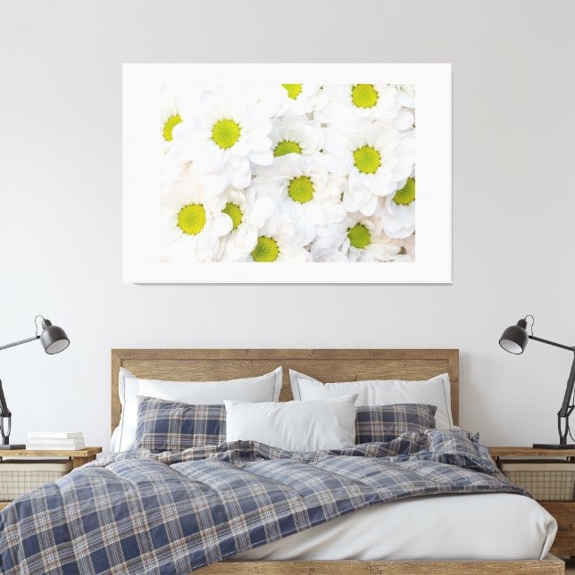 Vita blommor bild tryckt Premium inslagen (Insitu (sovrum))