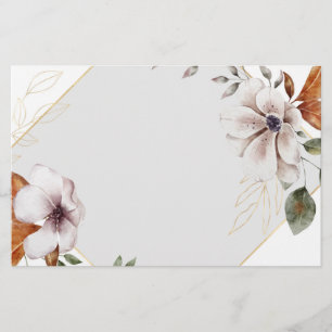 Vita blommor, Blommigt av Elegant Brevpapper