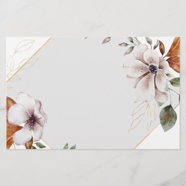 Vita blommor, Blommigt av Elegant Brevpapper (Framsida)