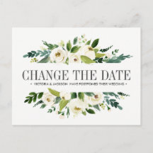 Vita blommor BRÖLLLOP ÄNDRA DATUM UPPSKJUTNING