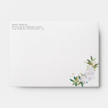 vita blommor, bröllop-kuvert