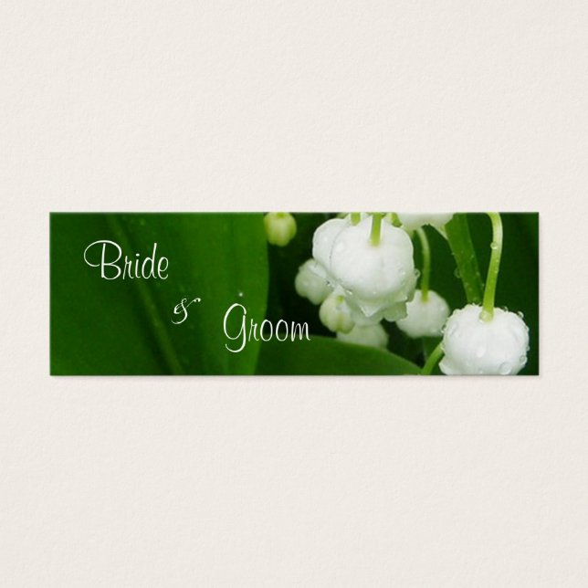 Vita blommor Bröllop - Tack, Märkre Litet Visitkort (Framsidan)