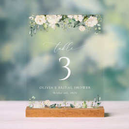 Vita blommor, Cream Flowers, Boho, Bordsnummer