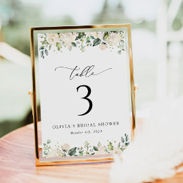 Vita blommor, Cream Flowers, Boho, Bordsnummer