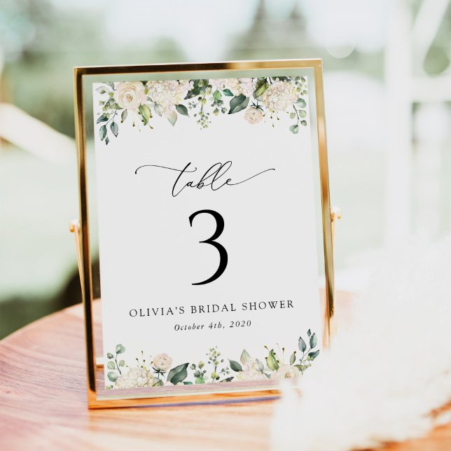 Vita blommor, Cream Flowers, Boho, Bordsnummer (Skapare uppladdad)