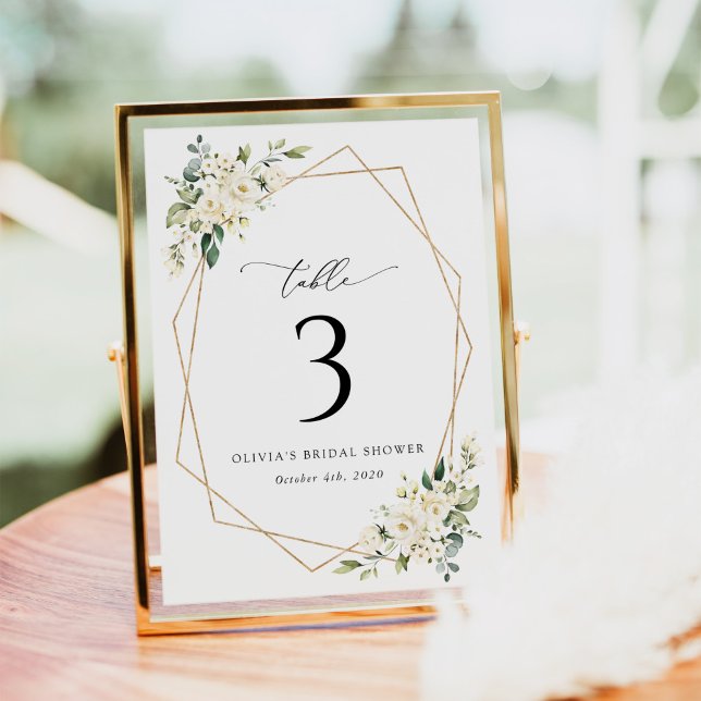 Vita blommor, Cream Flowers, Boho, Bordsnummer (Skapare uppladdad)