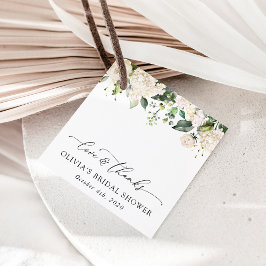 Vita blommor, Cream Flowers, Boho, Möhippa Gåvor Etiketter