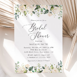 Vita blommor, Cream Flowers, Boho, Möhippa Inbjudningar