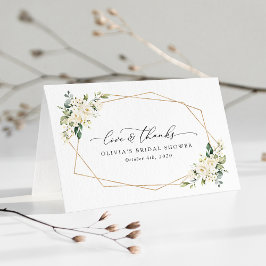 Vita blommor, Cream Flowers, Boho, Möhippa Tack Kort