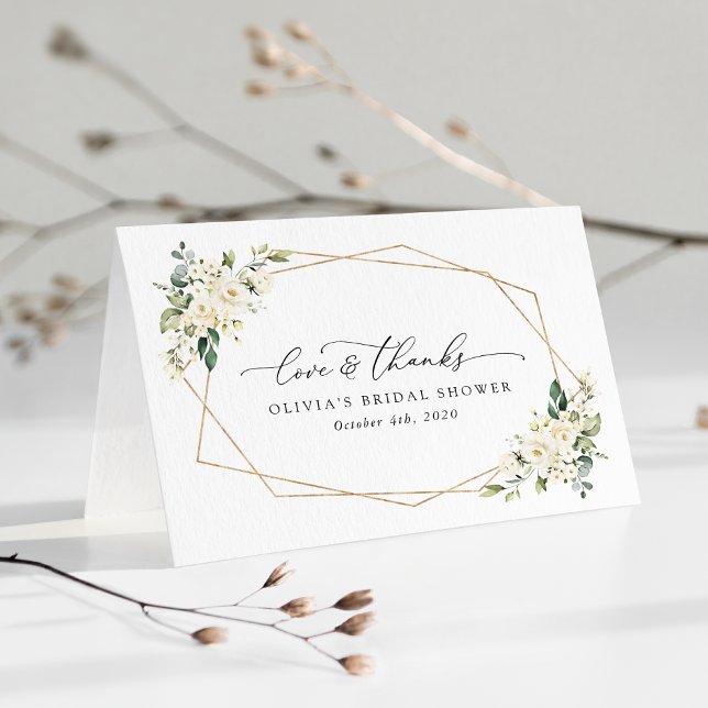 Vita blommor, Cream Flowers, Boho, Möhippa Tack Kort (Skapare uppladdad)