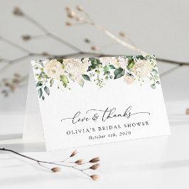 Vita blommor, Cream Flowers, Boho, Möhippa Tack Kort