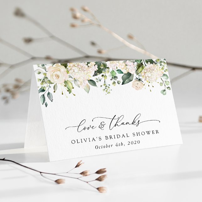 Vita blommor, Cream Flowers, Boho, Möhippa Tack Kort (Skapare uppladdad)