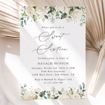 Vita blommor, Cream Flowers, Boho, Sweet 16