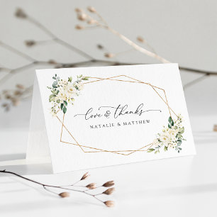 Vita blommor, Cream Flowers, Greenery, Bröllop Tack Kort