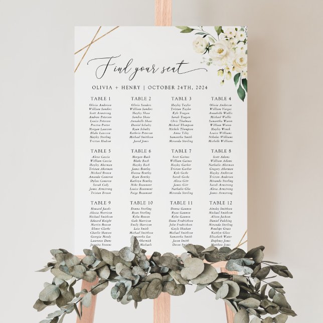 Vita blommor, Crèmefärgade blommor, Boho, Bordskar Poster (Skapare uppladdad)