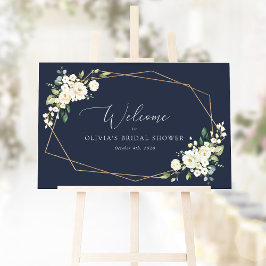 Vita blommor, Crèmefärgade blommor, Boho, Bröllops Poster