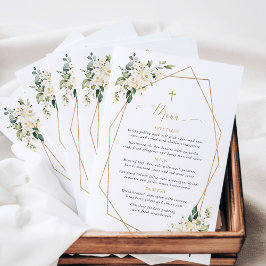 Vita blommor, Crèmefärgade blommor, Boho, Dopmeny