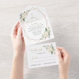 Vita blommor, Crèmefärgade blommor, Boho, Konfirma