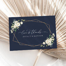 Vita blommor, Crèmefärgade blommor, Grönska, Bröll Tack Kort