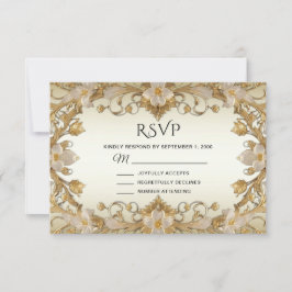 Vita blommor Decorative Guld OSA kort