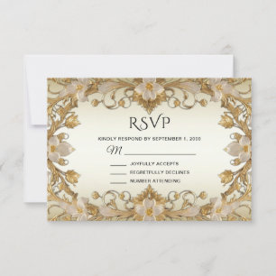 Vita blommor Decorative Guld OSA kort