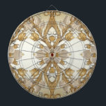 Vita blommor Dekorativ Guld Dartboard Darttavla<br><div class="desc">Vackvita blommor Deorative Guld Dartboard</div>
