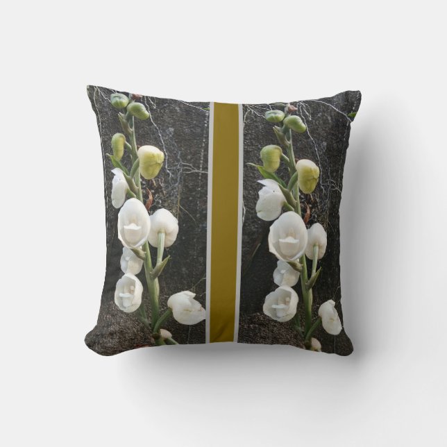 vita blommor Dekorativ kudde (Framsida)