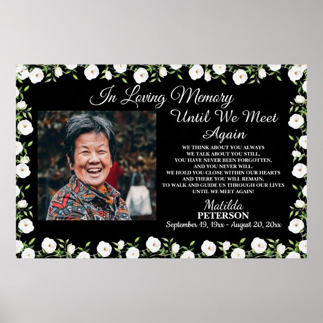Vita blommor Firande i livet Poster (Framsidan)