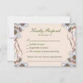 Vita blommor från vinter-bröllop OSA kort