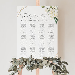 Vita blommor, gräsklippare, Boho, Sittdiagram Poster