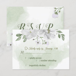 vita blommor, gröna OSA kort