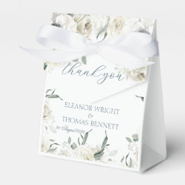 Vita blommor Grönska Bröllop Tack Presentlåda