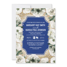 Vita blommor Guld Konfetti Wandedräkt Bröllop