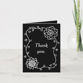 Vita Blommor Hearts Black, tackkort