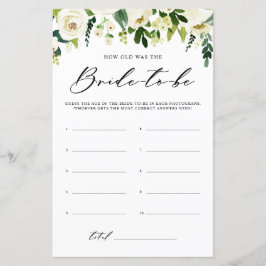 Vita blommor Hur gammalt var Bride Shower-spelet?