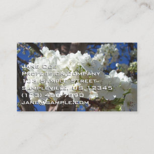 Vita Blommor II Vårblommande Träd Visitkort