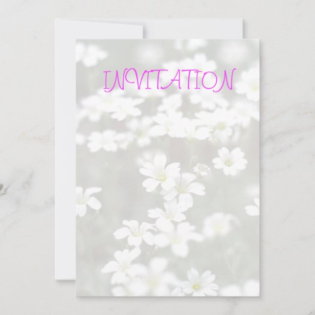 Vita blommor-inbjudan inbjudningar (Framsida)