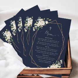 Vita blommor, krämfärgade blommor, Boho, Dopmeny