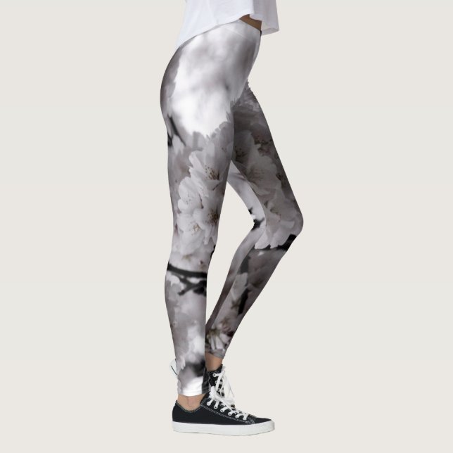 Vita blommor leggings (Höger)
